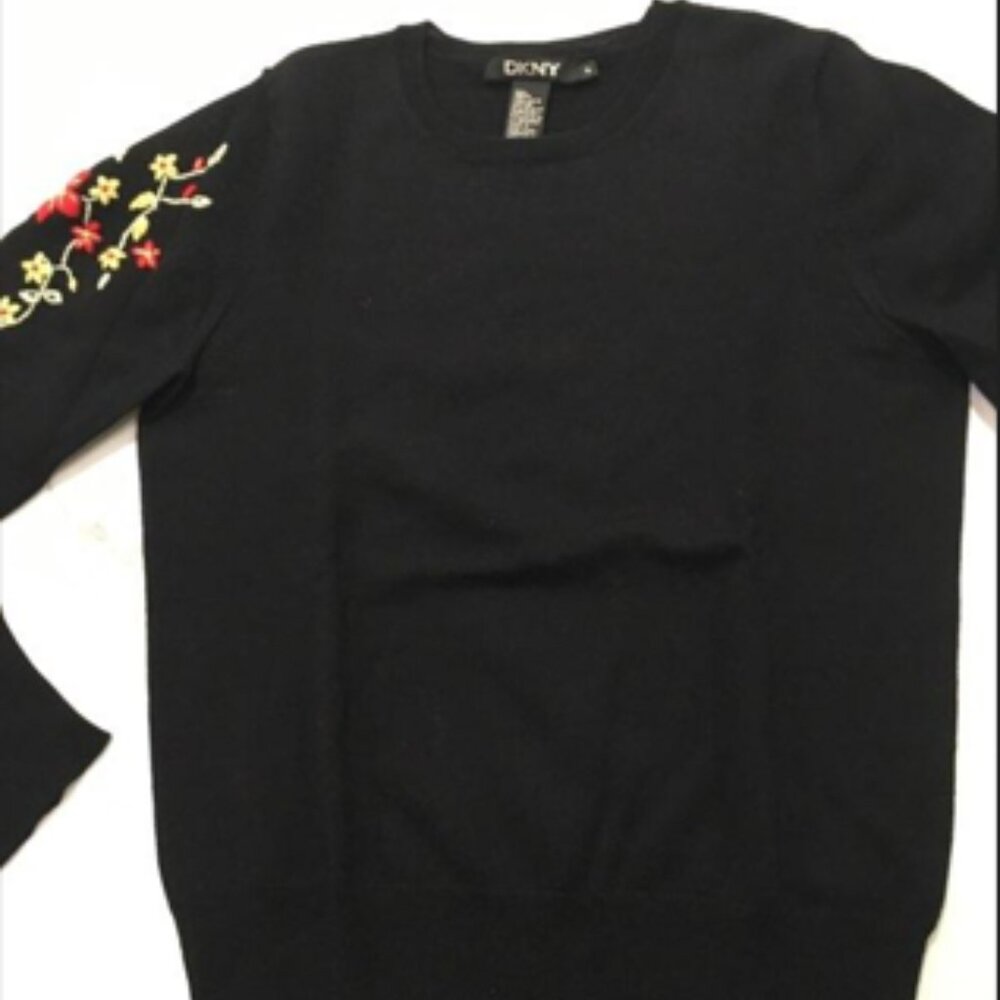 DKNY Very Nice Black and Colorful Floral Top for Adults- Size S, Great Condition